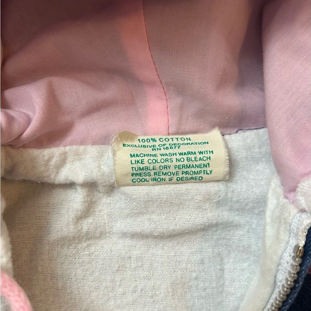 Vintage Tiny Tots Original Baby Jacket 12M Blue Floral Lace Trim Cottagecore